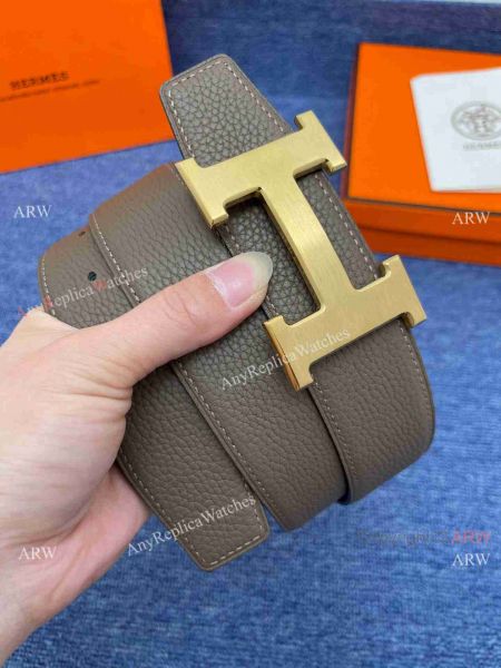 AAA Replica Hermes 38mm Reversible Belt with BlackCosmos H Buckle